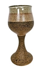 Iden Pottery Rye Goblet 18cm Three Tone Brown Glaze Retro Made In Sussex 