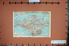 Original Old Antique Print Map