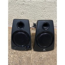 Pair of Logitech Computer Speakers Black Wired Stereo 3.5mm Jack Volume Control
