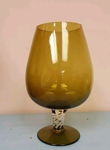 Oversized amber mid - oversized, mid-century