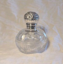 VICTORIAN SILVER CUT GLASS PERFUME BOTTLE 1893 Ormsby Fam (John Grinsell & Sons)