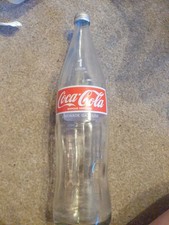 Vintage 1 Litre  Clear Glass Coca-cola Bottle With Cap empty French