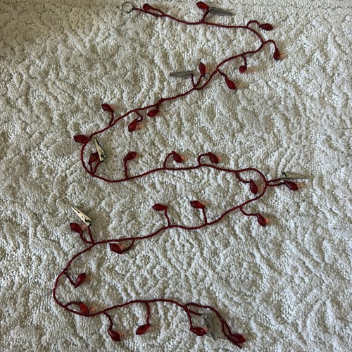 Red beaded christmas card - red,