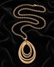 Signed Crown Trifari Gold Tone