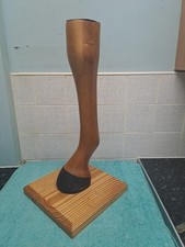 Large Horse Wooden Trophy leg On Wooden Base - 60 Cm High 