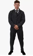 Adult Black Gangster Suit 1920s Fancy Dress Costume Size S