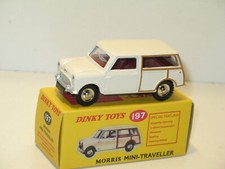 DINKY TOYS, 1 X white morris mini-traveller car, metal dinky atlas