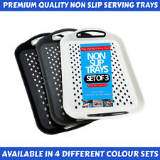 (3-Pack) Non Slip Dinner Serving Trays TV Meal Trays Waiters Tea Tray Bulk Offer