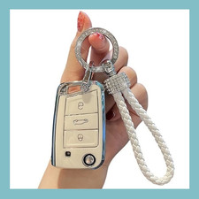 For VW Key Fob Cover Case Keyring Golf 7 MK7 Tiguan MK2 SEAT Ateca Leon FR 2 Car