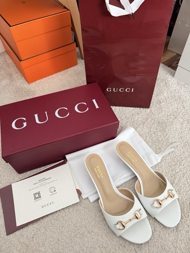 Gucci heel mule - heel, white
