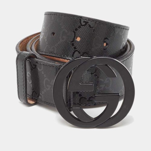 Gucci black leather canvas - black,