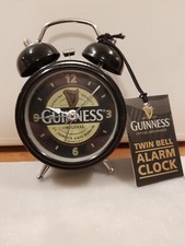 Guinness Alarm Clock (New Battery Fitted) H13cm x W8cm vgc