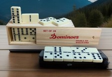 Dominoes Set Double Six Professional Domino Tiles 28 pcs Domino Set Wooden Box