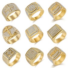 Men Iced Out Ring Hip Hop