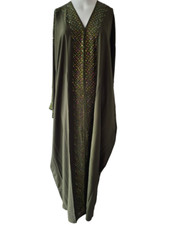 Ladies Butterfly Nida Abaya/Jilbab/Farasha in Khaki/Green 52,54,56,58 (N13)