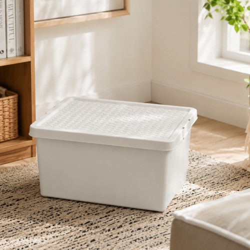 Utility cream rattan storage - cream,