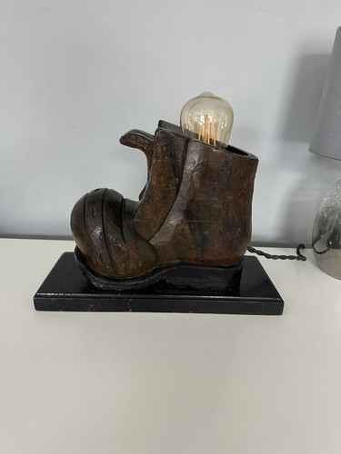 Wooden boot lamp - boot,