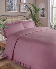 Pink Plain Frill Trim Duvet