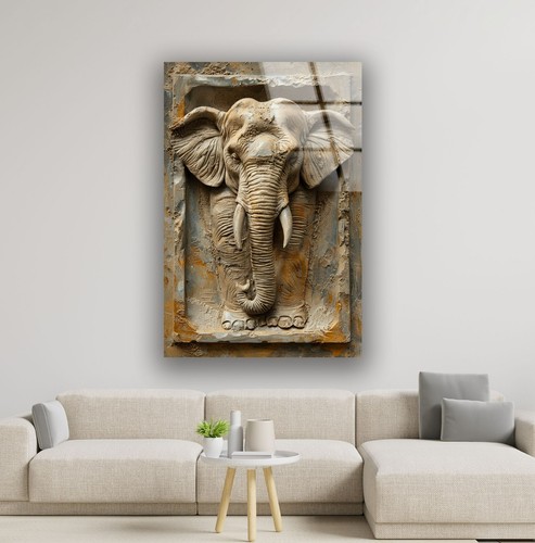 Elephant stone art glass - elephant,