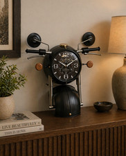 Motorbike clock green painted