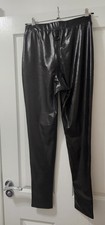 Wet Look Crotch Zip Leggings - UK 8-10