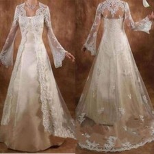 Women Wedding Jackets Lace Long Sleeve Bridal cape Wrap Wedding Party Coat  