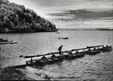 1956 Press Photo Boats Tied Up at Saratoga Lake - tub21560