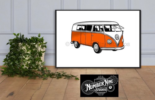 Split screen camper orange - vw,