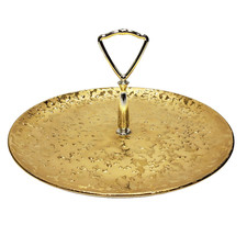 Vtg Weeping Gold Serving Tray
