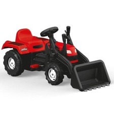 Outdoor Red Garden Tractor With Digger Bucket & Horn Kids Ride On Toy Ages 3–5