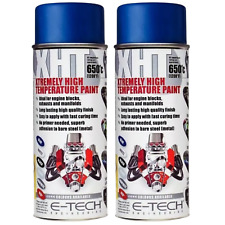 2 x E-Tech BLUE High Temperature XHT VHT Spray Paint Cans Engine Block Exhaust