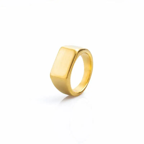 Signet ring frosted - signet, smooth