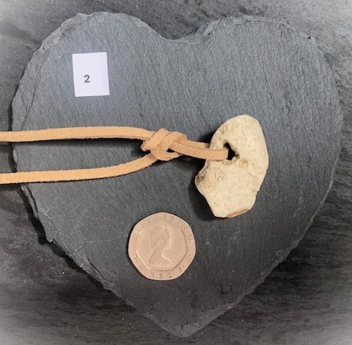 Natural hag stone pendant - natural,