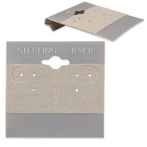 100 grey earring cards - grey,