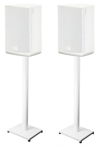 Pair steel white stands - steel,