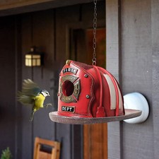 Fireman helmet birdhouse - fireman,