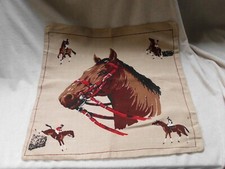 VINTAGE HORSE HEAD RIDING FABRIC PANEL CUSHION COVER PROJECT
