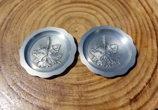 2 Malaysian Airline Pin Trays Hibiscus Flower Design Royal Selangor Pewter 8 cm