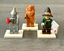 3 x Wizard Of Oz Minifigures Figures Toy Complete Scarecrow Tin Man Lion Rare