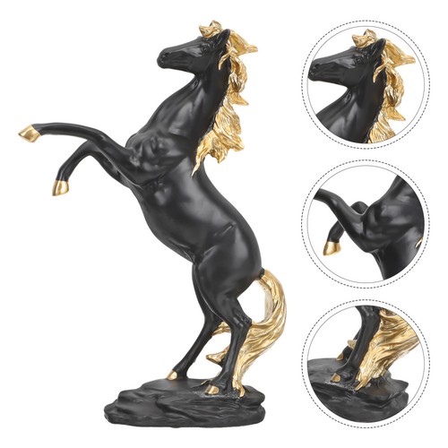 Gold horse statue figurines - gold,