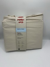 John Lewis Easy Care Organic Cotton 200TC Double Duvet Cover Almond