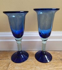 2 X COLBALT BLUE BUBBLE ART