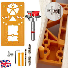 7Pcs Concealed Hinge Jig Drill Guide Cabinet Hole Kitchen Door Wood Locator Tool