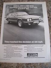 RELIANT PIRELLI CINTURATO FOR NEW SCIMITAR CAR 1976 ADVERT A4 FILE 23