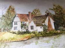 Original Watercolour signed D Gardiner Willie Lots Cottage, Vintage art. Cottage