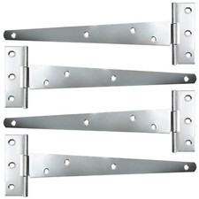 4 x LARGE ZINC TEE HINGES 10"