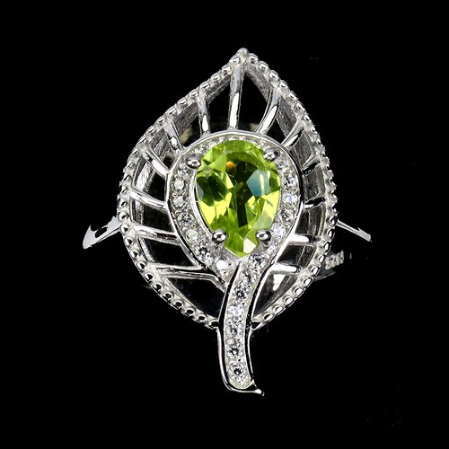 925 sterling silver ring pear - ring,
