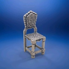 800 Italian Solid Silver Chair Miniature Furniture Dollhouse