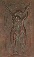 Christian art nouveau - art, bronze
