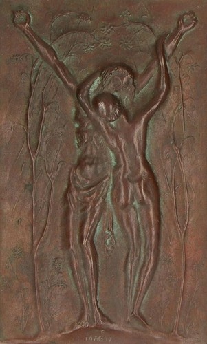 Christian art nouveau - art, bronze